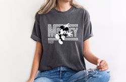 comfort colors vintage mickey shirt, disney shirt, mickey 1928 shirt, checkered mickey shirt, checkered disney shirt, re