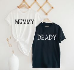 halloween couple shirt, mom and dad halloween shirts, halloween family matching shirts, mummy shirt, birthday ghoul hall