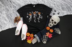 halloween shirt, dancing pumpkin head skeletons shirt, halloween skeletons dancing, halloween gift