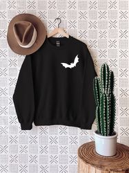 halloween sweatshirt, halloween bat sweater, bat graphic sweatshirt, spooky bat sweat, women's halloween