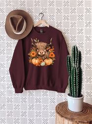 howdy fall cow sweatshirt, cow pumpkin sweater, fall western cow shirt, retro fall t-shirt, country fall shirt