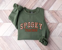 spooky teacher sweatshirt, halloween teacher sweater, trick or teach shirt, fall teacher clothing, teacher appreciation