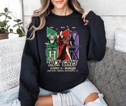 the hex girls sweatshirt, the hex girls rock band shirt, halloween retro 90s t-shirt, spooky season sweater, the hex gir