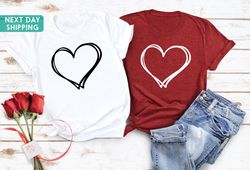 double heart shirt, cute valentines day shirt, womens valentine, cute heart shirt, valentines day shirt, heart shirt