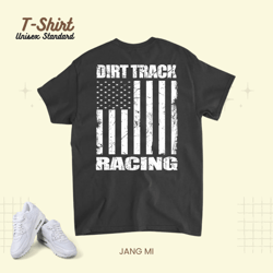 american flag dirt track racing for women and men, t-shirt, unisex standard t-shirt