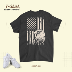 american flag eagle usa retro vintage white eagle, t-shirt, unisex standard t-shirt