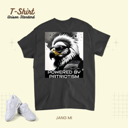 American Patriot Powered by Patriotism 4th of July Eagle, T-Shirt, Unisex Standard T-Shirt