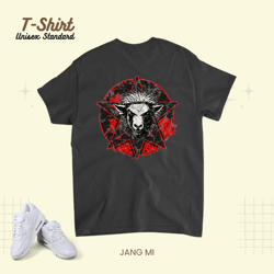 angry sheep black red anarchy revolution star vintage, t-shirt, unisex standard t-shirt