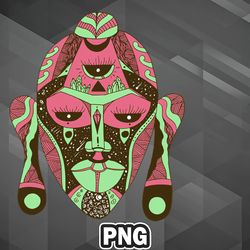 african png pink mint african mask 7 png for sublimation print digital for decor