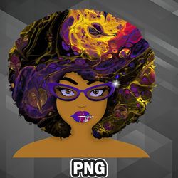 african png galaxy girl purple afro png for sublimation print trending for silhoette