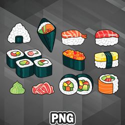 asian png cute sushi pack food japan asian country culture png for sublimation print good for cricut