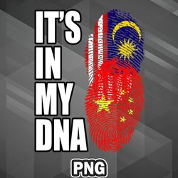 Asian PNG Malaysian And Chinese Mix Heritage DNA Flag Asia Country Culture PNG For Sublimation Print Top For Craft