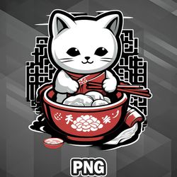asian png chinese style cat enjoying chinese cuisine asia country culture png for sublimation print printable for cricut