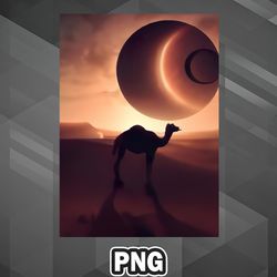 artist png camel desert planet png for sublimation print digital for silhoette