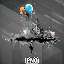 artist png castle of dreams balloon voyage png for sublimation print best for craft