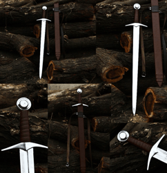 handmade viking sword high carbon steel medeival knight sword sharp / battle ready sword,templar sword, knight arming sw