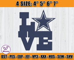 love dallas embroidery, love embroidery design, dallas cowboys embroidery, nfl embroidery