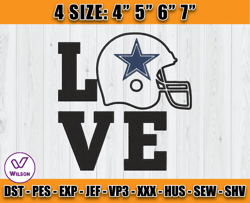 dallas cowboys love, logo dallas embroidery design, sport embroidery,nfl team embroidery file