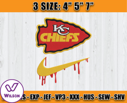 Kansas City Chiefs Nike Embroidery Design, Brand Embroidery, NFL Embroidery File, Logo Shirt 143