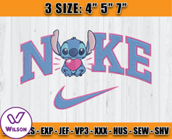 nike stitch couple embroidery design, disney nike machine embroidery, anime embroidery