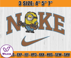 nike minions stuart, minions embroidery, minion cartoon inspired embroidery