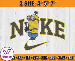 nike minions dave embroidery, cartoon nike embroidery, minions character embroidery