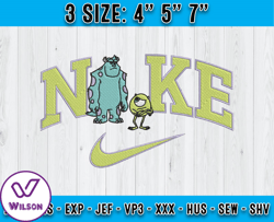 wazowski nd sulley embroidery, disney nike embroidery, embroidery desing file