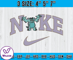 sulley embroidery, monster inc embroidery, embroidery machine design