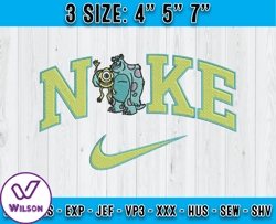 wazowski and sulley embroidery, monster inc embroidery, disney nike embroidery
