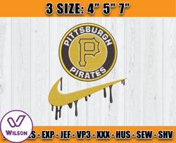 nike pittsburgh pirates embroidery, mlb teams embroidery, embroidery pattern