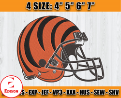 Cincinnati Bengals helmet Embroidery Design, Logo Bengals, 4 sizes Machine Emb Files Design 03