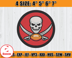 Tampa Bay Buccaneers Embroidery Designs, NFL Embroidery Designs, NFL Buccaneers Embroidery, Digital Download