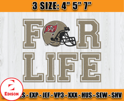Buccaneers For Life, Tampa Bay Buccaneers Embroidery, NFL Embroidery Patterns, Sport Embroidery f