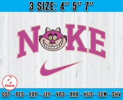 nike cheshire cat embroidery, alice in wonderland embroidery, disney nike embroidery