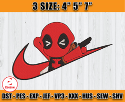 nike deadpool embroidery, nike disney embroidery, embroidery pattern