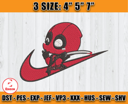 nike deadpool embroidery, disney nike embroidery, embroidery pattern file