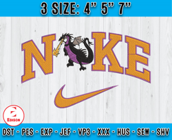 nike dragon embroidery, disney nike embroidery, maleficent embroidery,