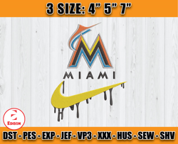 miami marlins embroidery, nike mlb teams embroidery, embroidery design