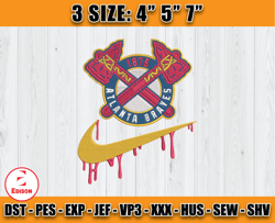 atlanta braves embroidery, mlb nike embroidery, embroidery file