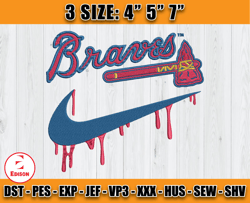 atlanta braves embroidery, nike x all teams mlb embroidery, embroidery file