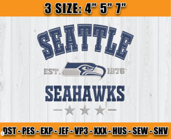 Seattle Seahawks Football Embroidery Design, Brand Embroidery, NFL Embroidery File, Logo Shirt 14