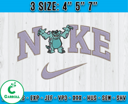 Sulley Embroidery, Monster INC Embroidery, Embroidery machine Design
