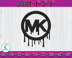 mk logo embroidery, mk embroidery, logo fashion embroidery