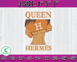 queen hermes embroidery, hermes logo embroidery, embroidery pattern