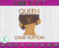 queen lv embroidery, lv logo embroidery, embroidery file