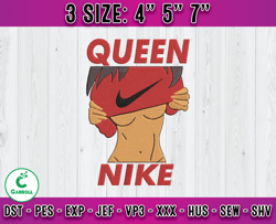 queen nike embroidery, nike logo embroidery, embroidery pattern