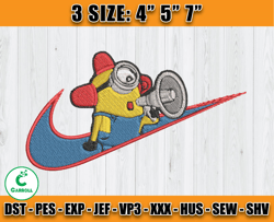 nike minion cartoon embroidery, nike disney embroidery, embroidery desing file