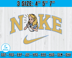 nike alice embroidery, alice embroidery, disney characters embroidery