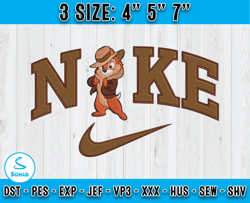 chip nike embroidery, chip and dale embroidery design file, cartoon inspired embroidery