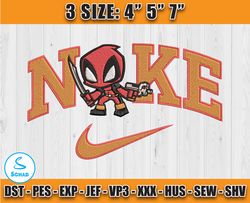 super hero boys design, deadpool nike embroidery designs, character cartoon machine embroidery digital